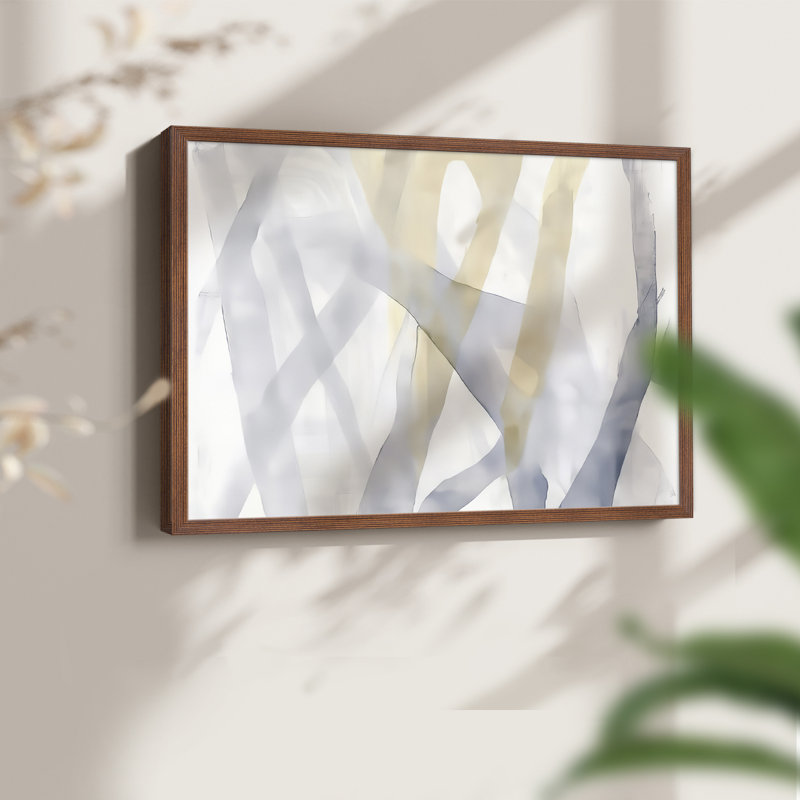 Abstrait, série XC, reproduction encadrée, H 22 po x l 28 po, Noyer