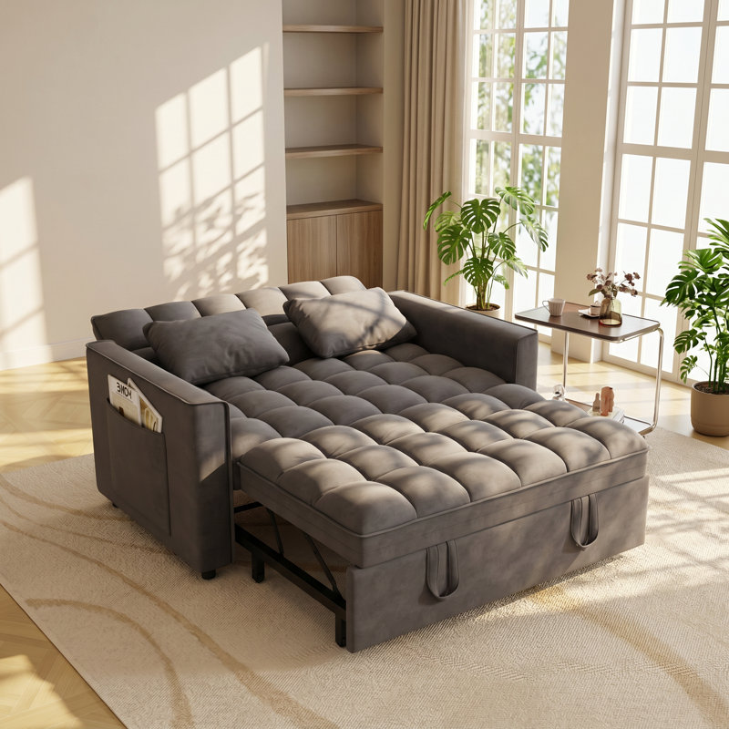 Canapé-lit convertible en velours l 53,14 po x P 33 po x H 31,38 po Everett