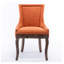 Chaise de salle à manger latérale, chaises en tissu épaissi avec pieds en bois massif aux tons neutres, tête de clou bronze, ensemble de 2, orange-911982699