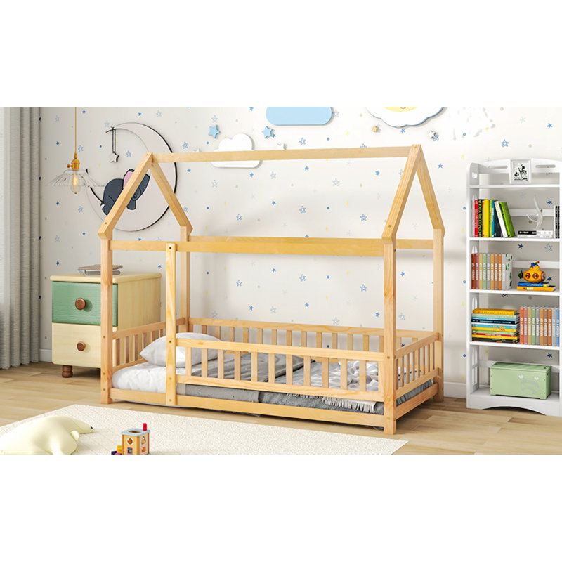 Structure de lit simple en bois, Naturel, Simple