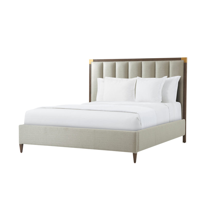 Embassy Upholstered Bed, Light Draper Performance, Queen