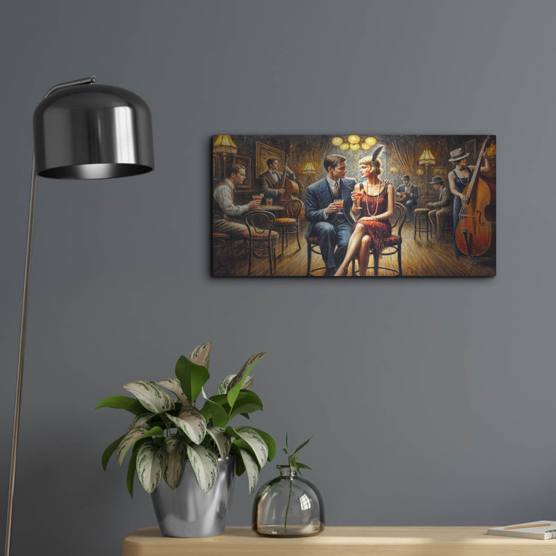 Art mural en métal Lark Manor ™ «Chicago Speakeasy» par Rey Klimt, H 12 po x l 24 po