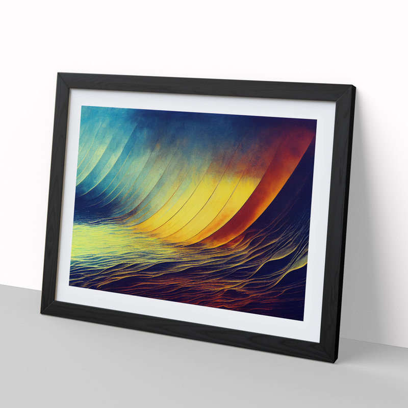 Wave Painting - Framed Print, Black Framed, 46cm H x 64cm W x 2cm D