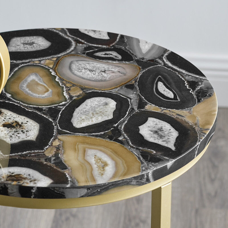 Motte Glass Top Cross Legs End Table