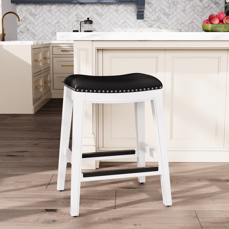 Siège de selle à hauteur de comptoir au fini - Confortable, idéal pour la cuisine ou le bar, Blanc, Noir