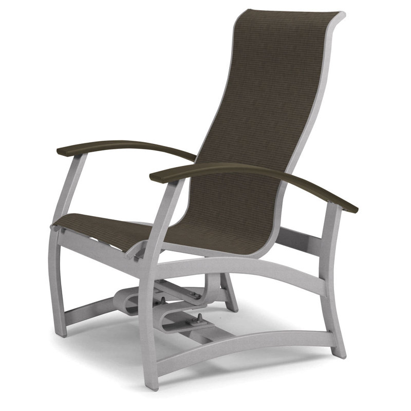Askar Swivel Powder Coated Aluminum Outdoor Lounge Chair, Beacon Taupe Sunbrella®, Beachwood P40, Textured Silver