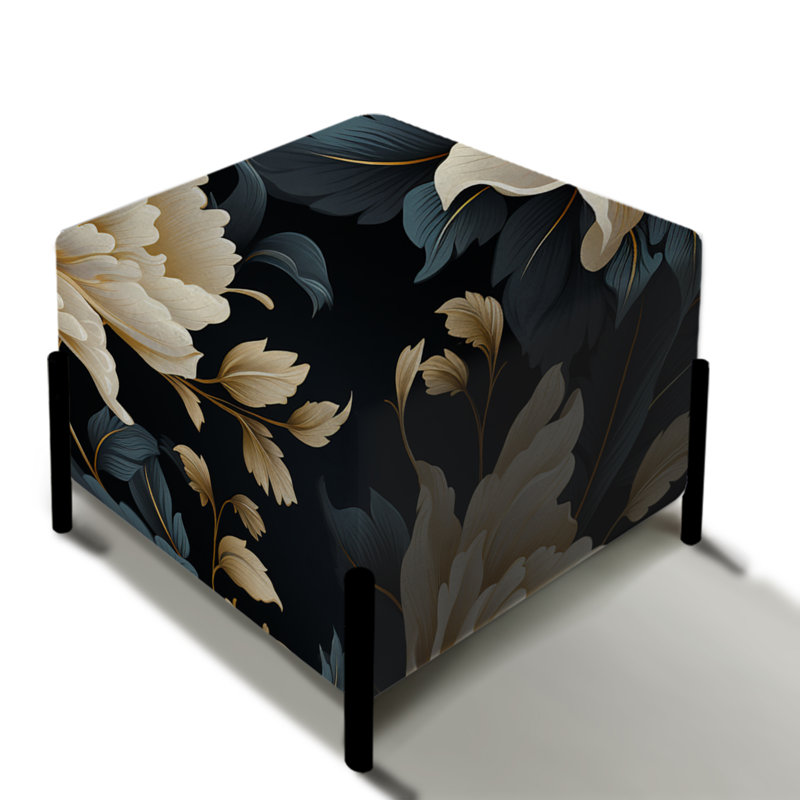 Repose-pieds carré Timony Beige pivoine Sophistication I