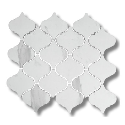 Carreau de mosaïque en porcelaine 9,1 po x 10,3 po Arabesque