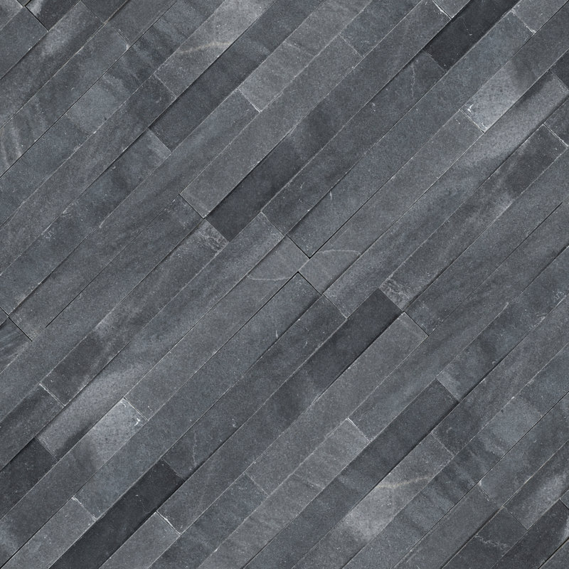 Stonecrest Celestine 6 in. x 24 in. Honed Marble Ledger Panel Wall Tile, Noir
