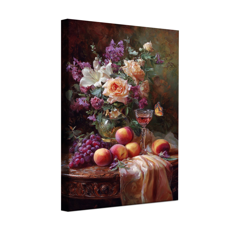 Nature morte avec plantes et fleurs, H 18 po x l 12 po