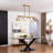  5 - Light Brushed Brass Integrated LED, Dimmable, Rotatable Heads, Linear Pendant