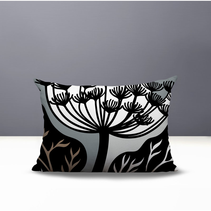 Oreiller rectangulaire réversible intérieur / extérieur Alimi, Gris, Rectangle H 14 po x l 20 po