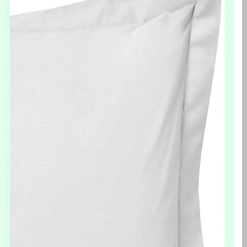 Flange Border Cotton Pillowcase - White - Decorative Large Cushion Cover - Solid Removable Insert - Extra Large - Plain