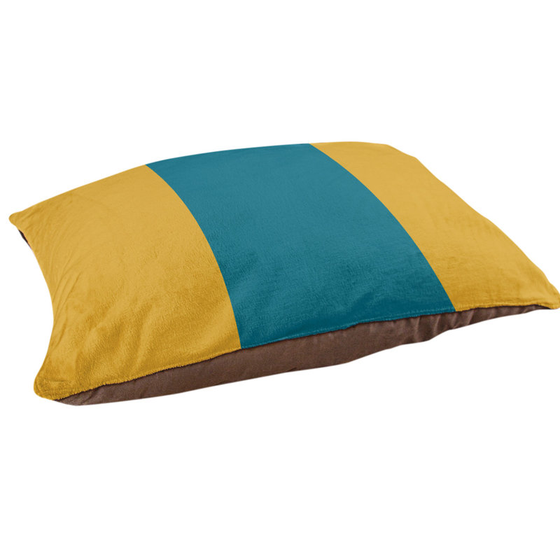 Coussin d'extérieur New York, Moyen (l 40 po x P 30 po x H 6,5 po), Doré / turquoise