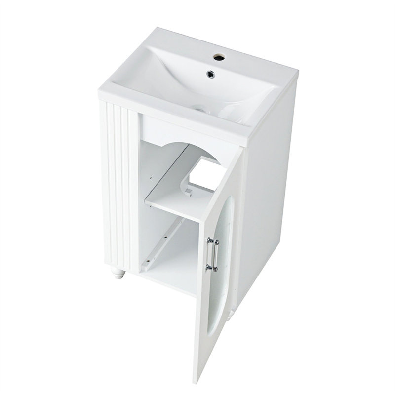 Meuble-lavabo de salle de bain avec lavabo et tablette à deux niveaux