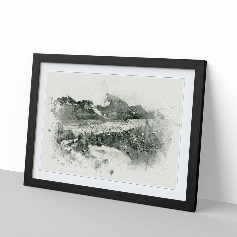 Train Through Canada in Abstract - Framed Print, Black, 50cm H x 76cm W x 2cm D