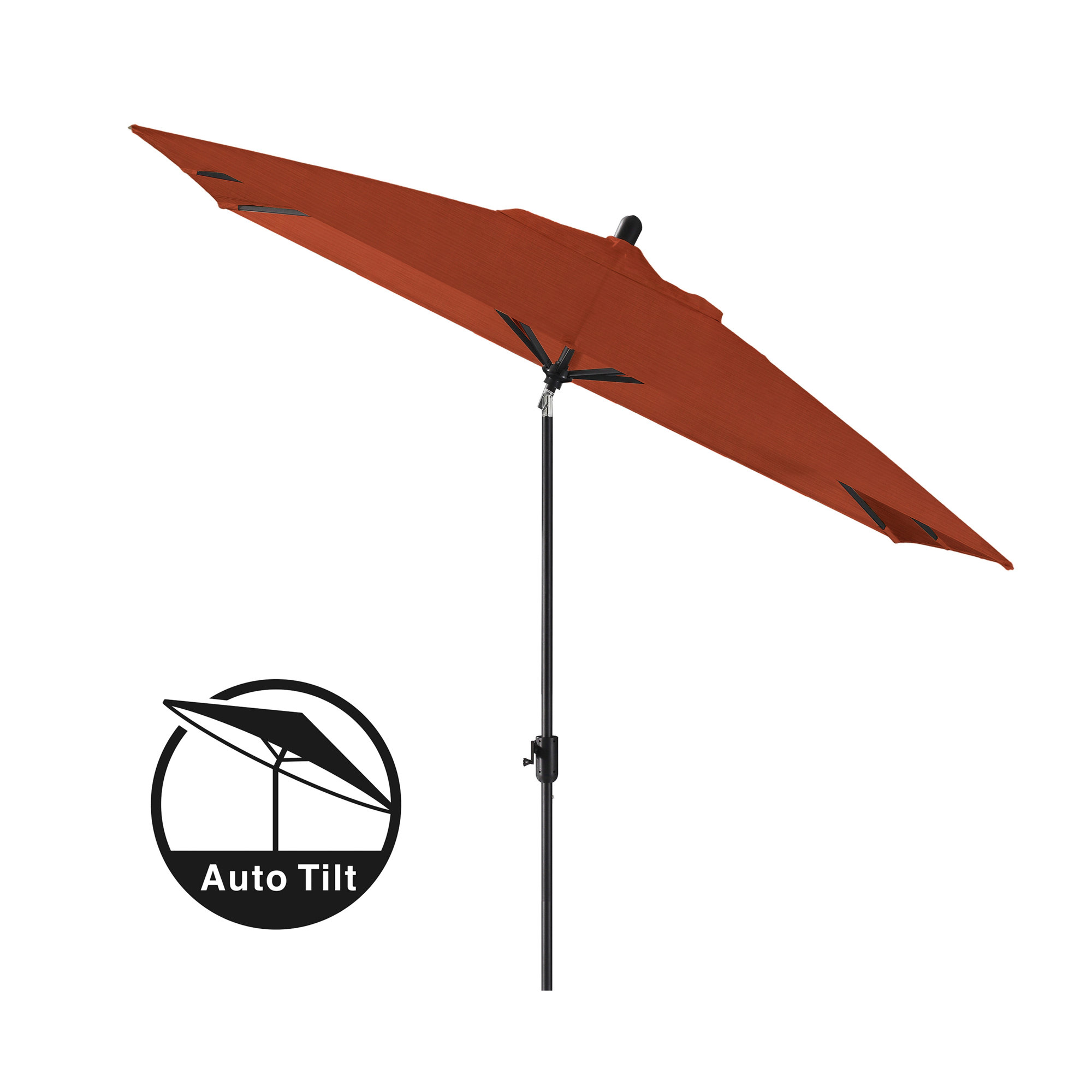 Olivier 116.7'' Outdoor Umbrella, Canvas Terracotta Sunbrella® Canvas, Black Sapphire