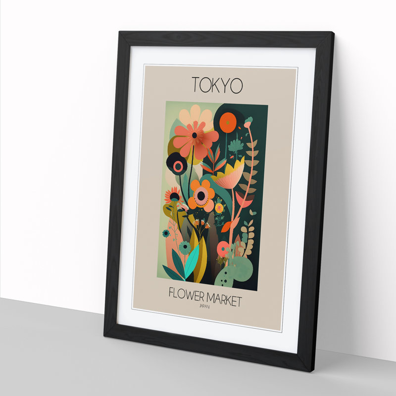 Tokyo Flower Market Exhibition 13 1 Piece Single Picture Frame Wall Art, 46cm H x 34cm W x 2cm D