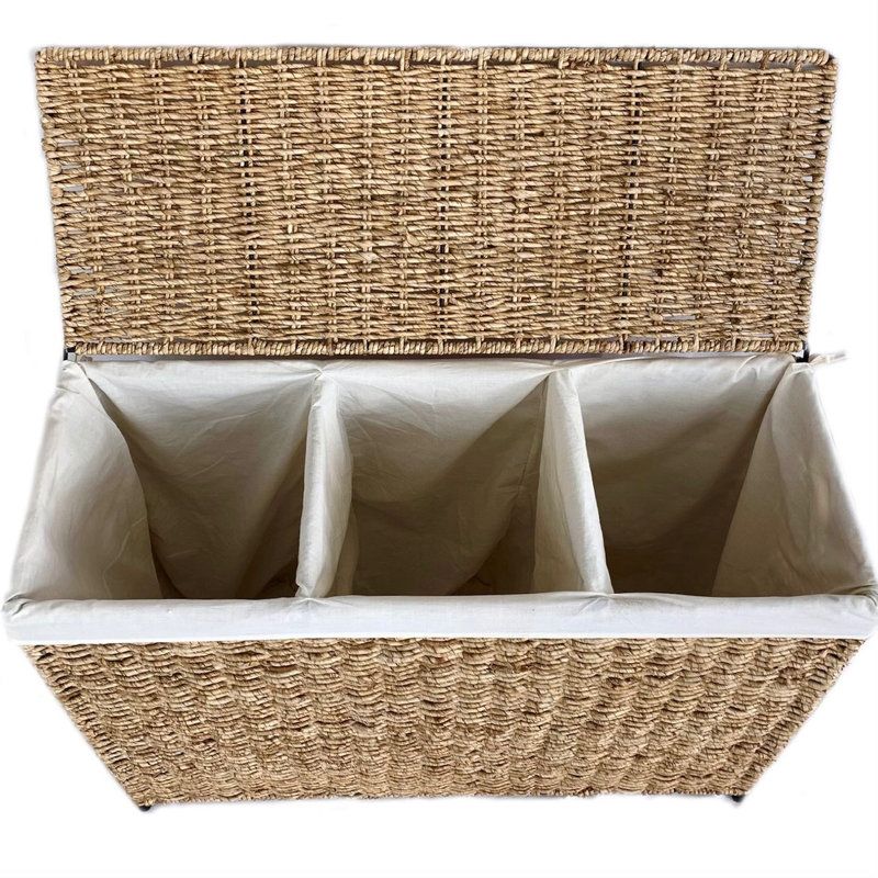 Wicker Laundry Sorter, Honey