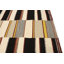 Tapis rayé multicolore en laine touffetée à la main