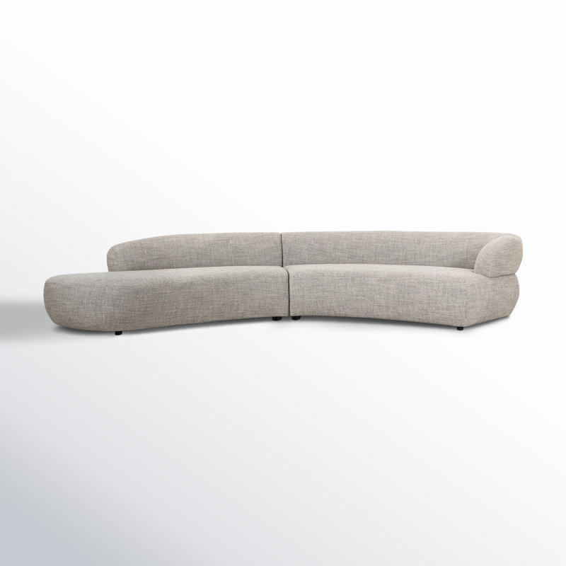 Belen 2Pc Sectional W/ LAFC-Thames Coal, Right Hand Facing, Nomad Snow Polyester Blend
