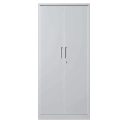 Armoire de rangement en métal 71 po H, armoire verrouillable en acier à outils blanc avec portes et 3 tablettes réglables, armoires hautes pour systèmes de rangement de garage