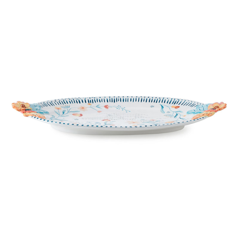 Fitz And Floyd Gracie 19-In Platter W/Handles