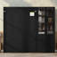 Lit escamotable avec armoire latérale réversible de gauche à droite, portes en acrylique, 4 tiroirs et armoires à tablettes de rangement multiples-133671870