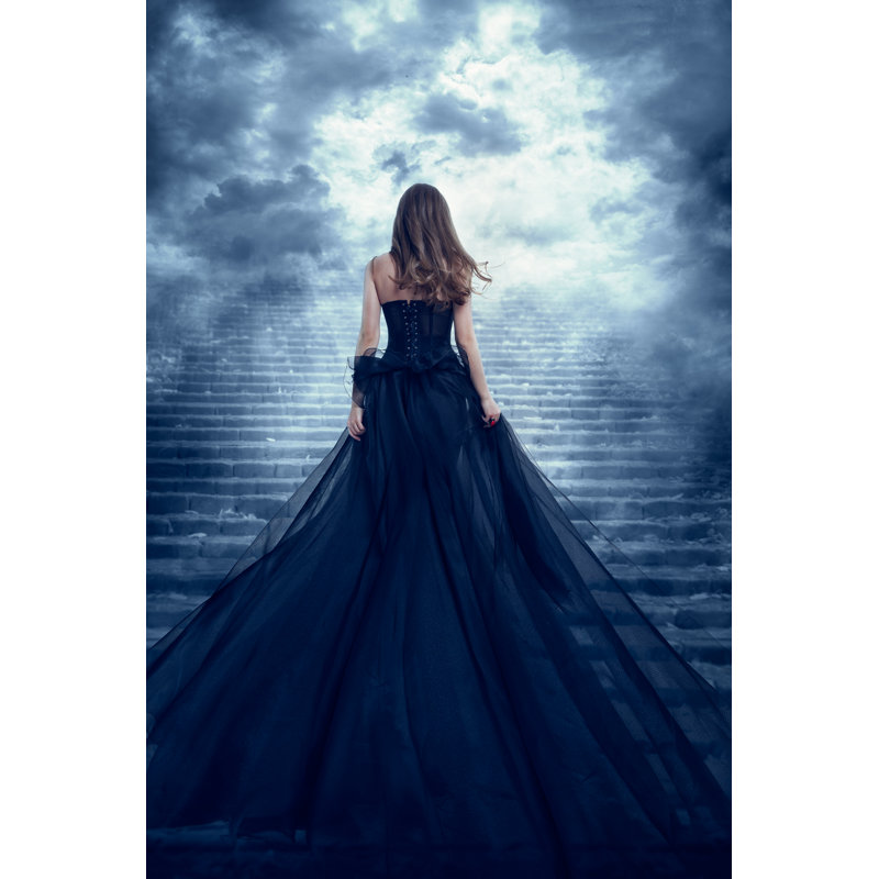 Woman In Long Dress by Inarik - Wrapped Canvas Print, 46cm H x 30cm W