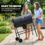 Barbecue au charbon ABTSalon avec grille-réchaud et thermomètre, barbecue portatif avec couvercle, cendrier et roues