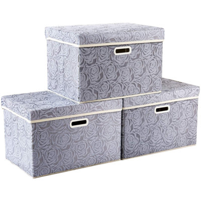 Grandes boîtes de rangement avec couvercles [3-Pack]