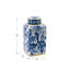 Pot en porcelaine bleue et blanche 6,5 x 6,5 x 12,5 po