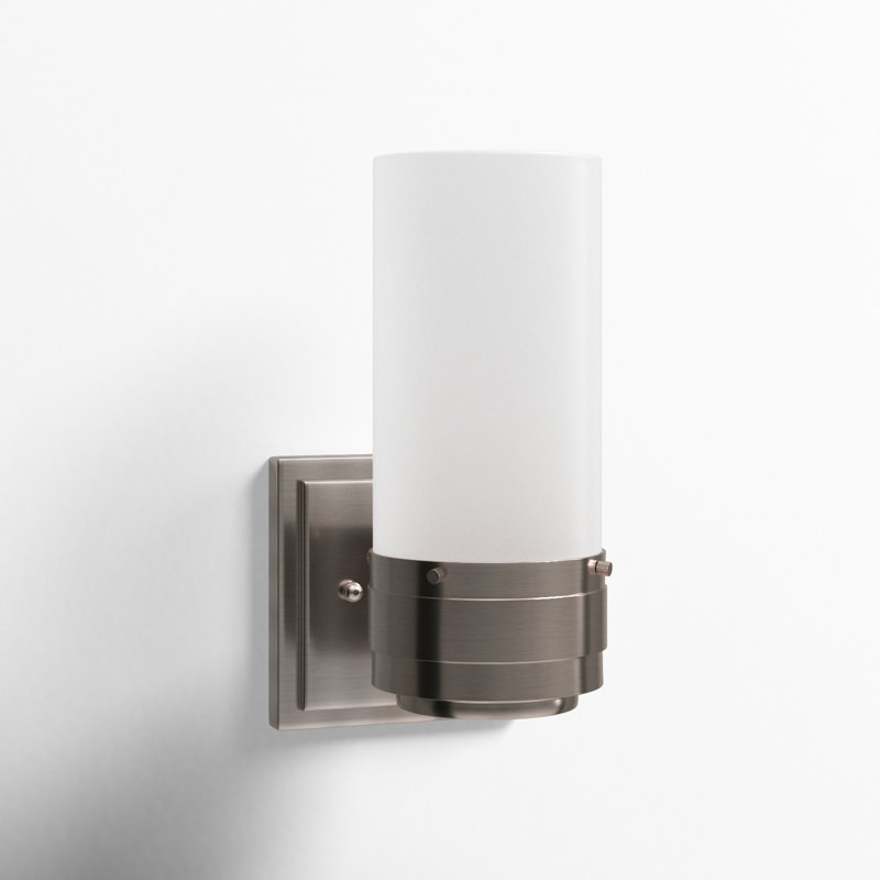 Manhattan Wrought Iron Armed Sconce, Brushed Nickel