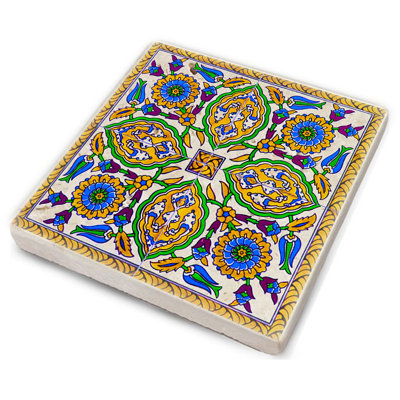 Premium Natural Stone Glass Mat Set (4 Pieces), 3.9 x 3.9 x 0.4 inches | 100% Natural Stone for Durability & Elegance | Perfect for Protecting Surfaces, Ideal for Home & Office Use, Stylish & Functional Design
