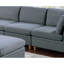 Canapé modulaire 6 pièces: tissu gris acier pour le salon, 2 sièges en coin, 3 chaises sans accoudoirs, espace, 1