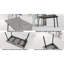 Table de salle à manger rectangulaire, extensible pour 4 à 6 personnes, grise avec des pieds en métal noir, matériau de style industriel médiéval, couleur, style, diners