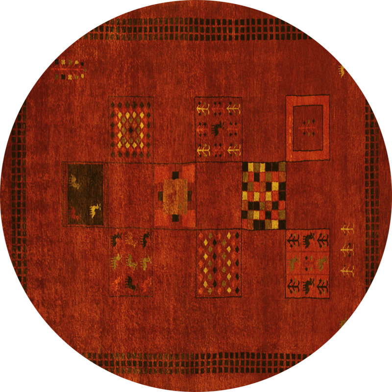 Lakeem Washable Oriental Indoor Rug, Round 4'