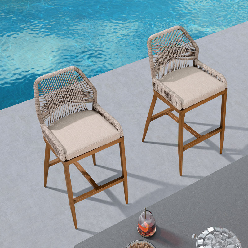 Davan Outdoor 24.8'' Counter Stool, Teak