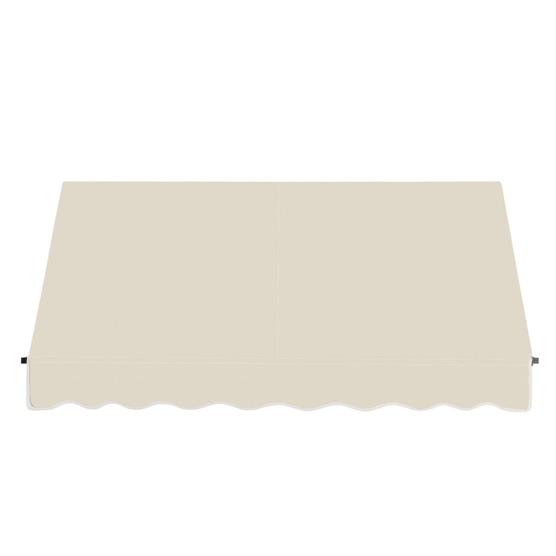 Awntech Santa Fe Acrylic Fabric Fixed Awning with Iron Rope Arms, Linen, 44" H x 124.5" W x 36" D
