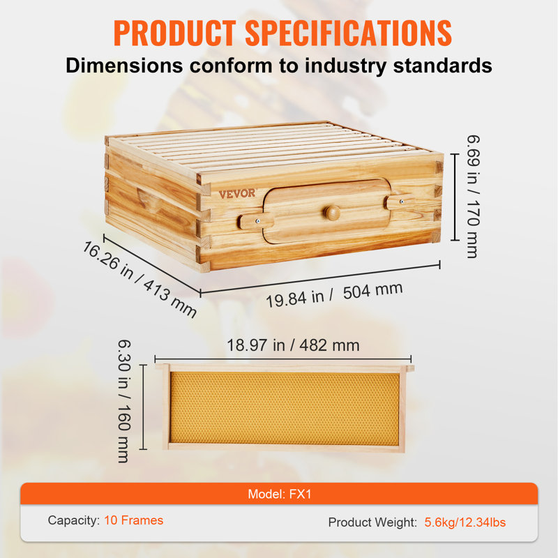 VEVOR Bee Hive Medium Box Starter Kit