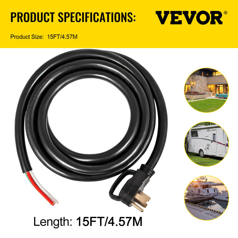 20FT Generator Power Cord 50-Amp 125/250-Volt 14-50P To CS6364 Locking Connector, 14.17" H x 240" W x 5.12" D
