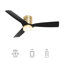 Ventilateur de plafond encastré Striver Smart avec télécommande et ensemble d'éclairage inclus-1005043484-1005041723-1004858183