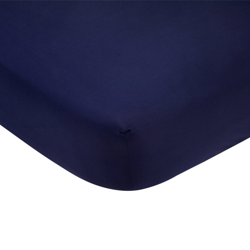 Drap-housse pour lit de bébé en satin, Marine