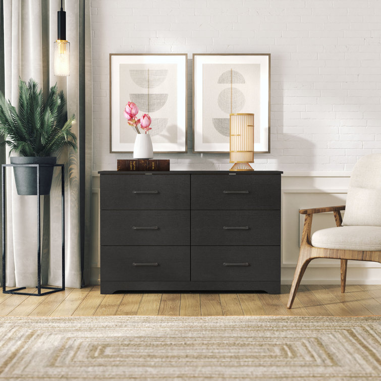 Arkia 6 Drawer 47.24'' W Dresser - Black