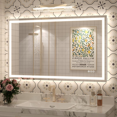 Molly Framelss or Framed LED Anti-Fog Tempered Glass Wall Bathroom Vanity Mirror - UL Certified