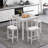 Ebern Designs 5 Pcs Bar Table Set Square Dining Table & 4 Pvc Leather Upholstered Bar Stools-1828303455