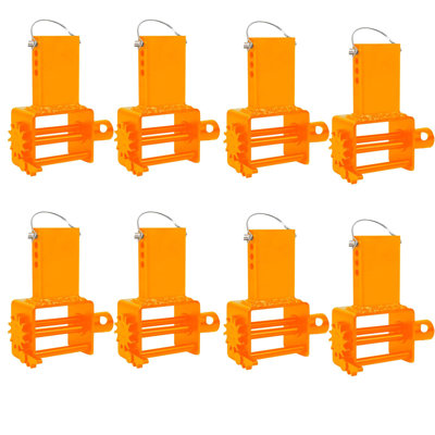 Treuil robuste à piquets pour remorque, paquet de 8 - Résistance à la rupture de 16 200 lb, limite de charge de 5 400 lb - Convient à la barre de treuil standard - Accessoire de camion à plat - Orange - Système par défaut
