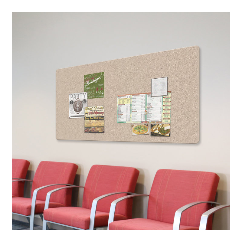 Ghent Fabric Wall Bulletin Board, Black, 36" H x 46.5" W x 0.44" D