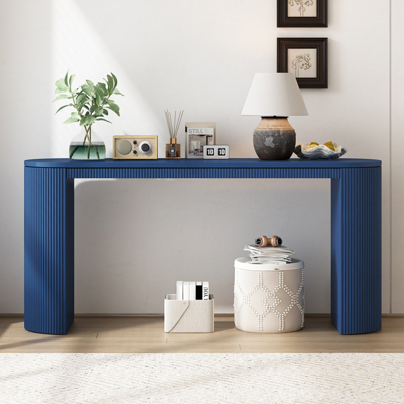 Console de style moderne avec tiroir, Marine, Non, 31.8" H x 59.05" W x 14.9" D