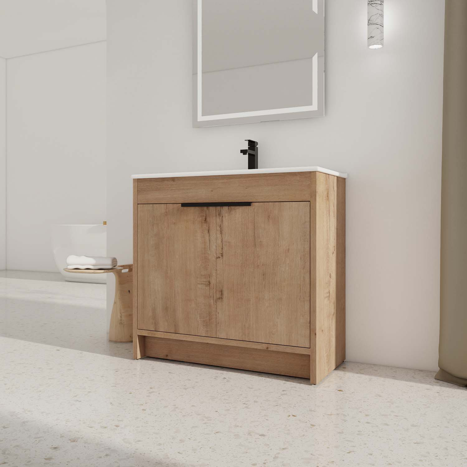 Millwood Pines Ashyria 35.9'' Single Bathroom Vanity with Ceramic Top ...